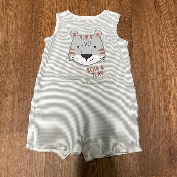 C&A Baby Boys One Piece Sleeveless Romper Set Palm Tree Tiger Casual Size 18-24M - Picture 5 of 7